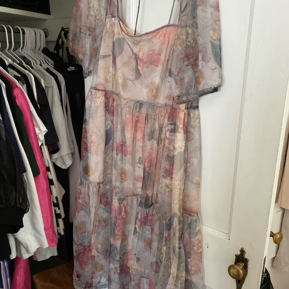 H&M Multicolor Floral Midi Dress